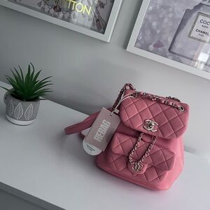 Chanel Pink Quilted Backpack
